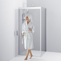 Душевой уголок AM.PM Gem 90х90 W90G-404-090MT профиль Серебро матовое стекло прозрачное — фото 6, Квадратные душевые уголки