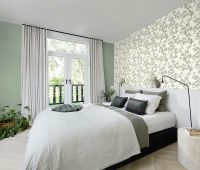 Обои RASCH Garden 690743 Винил на флизелине (0,53*10,05) Зеленый, Однотонные/Рогожка — фото 4, Обои для стен