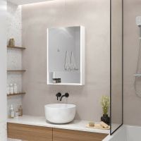 Зеркальный шкаф Континент Filit White 50 L МВК186 с подсветкой Белый — фото 5, Зеркальные шкафы в ванную