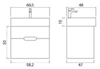 Тумба под раковину Creto Malibu 60 7-1077W подвесная Белая — фото 4, Мебель для ванной