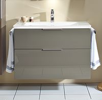 Товар: Тумба с раковиной Burgbad Eqio 93 SEYQ093F2010C001*1 подвесная Серый глянец - фото 2 Тумба с раковиной Burgbad Eqio 93 SEYQ093F2010C001*1 подвесная Серый глянец — фото 2, Мебель для ванной