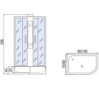 Товар: Душевая кабина Мономах Б/К 100x80x44 МЗ R 10000005830 без гидромассажа - фото 4 Душевая кабина Мономах Б/К 100x80x44 МЗ R 10000005830 без гидромассажа — фото 4, Душевые кабины