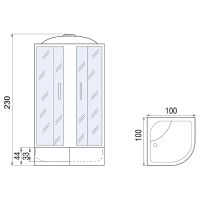 Душевая кабина Мономах XL 100x100x44 С МЗ 10000012115 без гидромассажа — фото 17, Душевые кабины