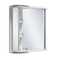 Зеркало со шкафом Runo Секрет 65 L 00000000580 с подсветкой Белое — фото 2, Зеркальные шкафы в ванную