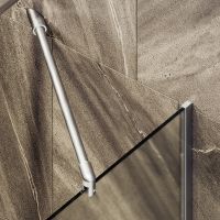 Шторка на ванну Maybah Glass MGV-149-5у 740x1400 в узком профиле Хром матовый стекло сатиновое — фото 5, Неподвижные шторки для ванной