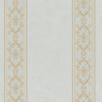 Обои Roberto Borzagi Queen I 90108-4 Винил на флизелине (1,06*10,05) Серый/Зеленый, Полоса/Вензель — фото 1, Обои для стен