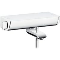 Смеситель для ванны Hansgrohe Ecostat Select 13141400 с термостатом Хром Белый — фото 1, Смеситель для ванны
