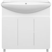 Тумба с раковиной Misty Чегет 85 УТ000013349 Белая глянцевая — фото 2, Тумбы с раковиной