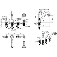 Смеситель на борт ванны Boheme Tradizionale Oro 395-BSW Золото — фото 2, Смесители