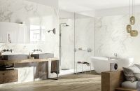 Керамическая плитка Marazzi Ragno Bistrot Calacatta Michelangelo Struttura Dune 3D rett. R4UM настенная 40х120 см — фото 3, Керамогранит