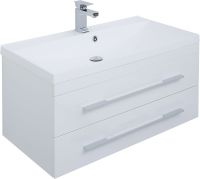 Тумба с раковиной Aquanet Нота 90 212856 подвесная Белая — фото 3, Тумбы с раковиной