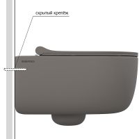 Товар: Унитаз Berges Ego XL подвесной Серый матовый с сиденьем Микролифт арт-083216 - фото 2 Унитаз Berges Ego XL подвесной Серый матовый с сиденьем Микролифт арт-083216 — фото 2, Подвесные унитазы