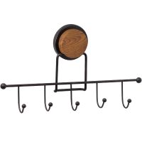 Вешалка для полотенец Fixsen Magic Wood FX-46005-5 Черная матовая — фото 1, Крючки для полотенец