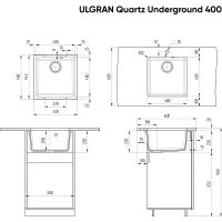 Кухонная мойка Ulgran Quartz Underground 400-09 Асфальт — фото 3, Кухонные мойки