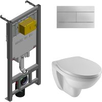 Комплект унитаза с инсталляцией Jacob Delafon Patio E21734RU-00 с сиденьем Микролифт и клавишей смыва Хром — фото 1, Комплекты унитаз + инсталляция
