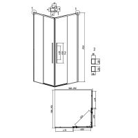 Душевой уголок Grossman Galaxy 100х100 300.K33.01.1010.42.00 профиль Графит сатин стекло прозрачное — фото 11, Квадратные душевые уголки