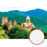 Фреска Ortograf Горы 30905 Фактура бархат FX Флизелин (4*2,7) Зеленый/Бежевый, Горы/Замки/Пейзаж — фото 1, Фрески