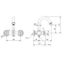 Смеситель для ванны Cezares Aphrodite Бронза арт-APHRODITE-V-02-S1 — фото 2, Смеситель для ванны