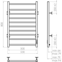 Электрический полотенцесушитель Vincea 50х80 VTD-1LWE Белый матовый — фото 6, Электрические полотенцесушители