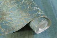 Обои Артекс Dieter Langer Fusion 10438-04 Винил на флизелине (1,06*10,05) Бирюзовый/Коричневый, Орнамент — фото 2, Обои для стен