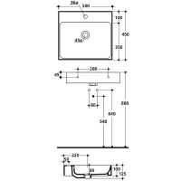 Товар: Раковина Kerasan Cento 50 353001*1 Белая - фото 6 Раковина Kerasan Cento 50 353001*1 Белая — фото 6, Раковины