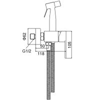 Гигиенический душ со смесителем Frap H801-6 F20801-6 Черный матовый — фото 13, Гигиенические души