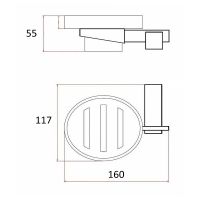 Мыльница Schein Durer Белая Хром арт-262C-R — фото 2, Мыльницы