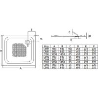 Стальной поддон для душа BLB Universal SG 90х90 C09631001 Белый — фото 3, Стальные душевые поддоны