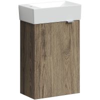 Тумба под раковину Sancos Mini 37 L MN35ECHL подвесная Дуб чарльстон — фото 1, Мебель для ванной
