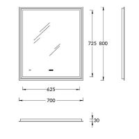 Зеркало Kerama Marazzi Tecno 70 TE.mi.70 с подсветкой с бесконтактным выключателем с подогревом и часами — фото 6, Зеркала в ванную комнату