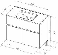 Тумба под раковину Aquanet Алвита New 90 303914 Белая матовая — фото 9, Мебель для ванной