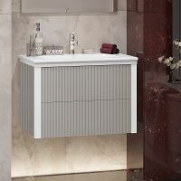 Товар: Тумба под раковину Opadiris Рубинно 80 00-00007340 подвесная Серая глянцевая - фото 2 Тумба под раковину Opadiris Рубинно 80 00-00007340 подвесная Серая глянцевая — фото 2, Мебель для ванной