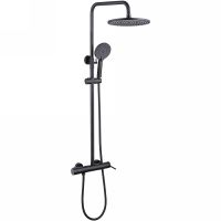 Душевая система Abber Emotion AF8816B Черная матовая — фото 1, Душевые стойки