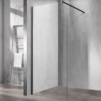 Душевая перегородка Vincea Walk-In 110 VSW-1H110CLB профиль Черный матовый стекло прозрачное — фото 1, Душевые перегородки