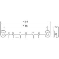 Вешалка для полотенец Haiba Хром арт-HB1915-6 — фото 2, Крючки для полотенец