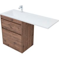 Тумба с раковиной Aquanet Токио 130 L 335589 Дуб веллингтон — фото 2, Тумбы с раковиной