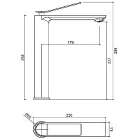 Смеситель для раковины Vincea Verse Вороненая сталь арт-VBF-2VE2GM — фото 3, Смесители для раковины