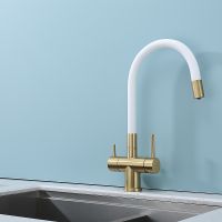 Смеситель для кухни Splenka S70.64.03 Золото матовое Белый — фото 24, Смесители для кухни