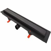 Душевой лоток Veconi Klasik Black 550 V550KB с Черной матовой решеткой / под плитку — фото 1, Душевые лотки