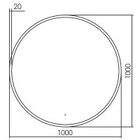 Зеркало Abber Mond 100 AG6204SCGL-1.0 с подсветкой Золото с бесконтактным выключателем и диммером — фото 3, Мебель для ванной