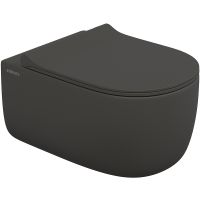 Унитаз Berges Ego XL 083218 подвесной Антрацит матовый с сиденьем Микролифт — фото 1, Подвесные унитазы