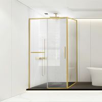 Душевой уголок Vincea Slim Soft 120x90 VSR-1SS9012CLG профиль Брашированное золото стекло прозрачное — фото 1, Прямоугольные душевые уголки