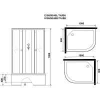 Душевая кабина Niagara Eco 100x80 L E100/80/40L/TN/BK без гидромассажа — фото 13, Душевые кабины