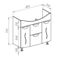 Тумба под раковину Bellezza Глория 85 4638514100013 с бельевой корзиной Белая — фото 5, Тумбы под раковину