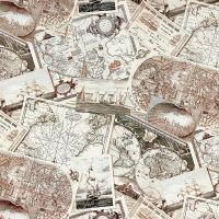 Обои Solo Maps E800303 Винил на флизелине (1,06*10) Бежевый/Красный, Карты — фото 1, Обои для стен