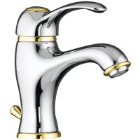 Смеситель для раковины Webert Aurora AU830102017 Хром Золото — фото 1, Смесители