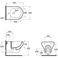 Биде Azzurra Charme CHBKS000000M/(CHA500/SOSK bi)*1 подвесное Белое — фото 6, Биде