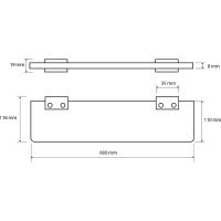 Стеклянная полка Bemeta Via 135002242 Хром — фото 2, Полки для ванной и душа