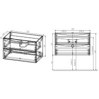 Тумба под раковину Vincea Mia 75 VMC-2MC750GW подвесная G.White — фото 7, Тумбы под раковину