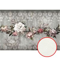 Фреска Ortograf Splendo 31736 Фактура флок FLK Флизелин (4*2,7) Серый/Зеленый, Цветы — фото 1, Фрески